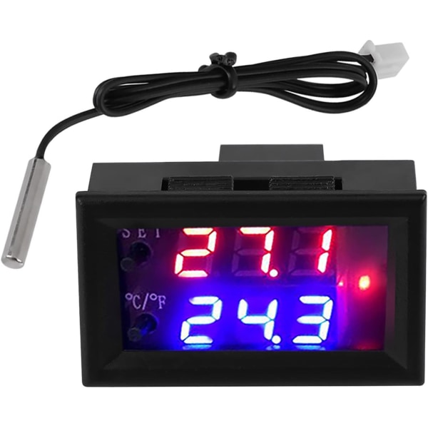 DC 12V digital termostat digital temperaturregulator för alla ändamål med sensor, temperaturmätområde: -50℃~110℃
