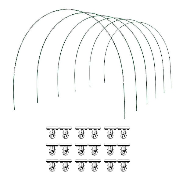 36 stk. drivhusbøjler, dyrkningstunnel, 6 sæt med 8,5 fod lange havebøjlesæt, rustfrit glasfiber R