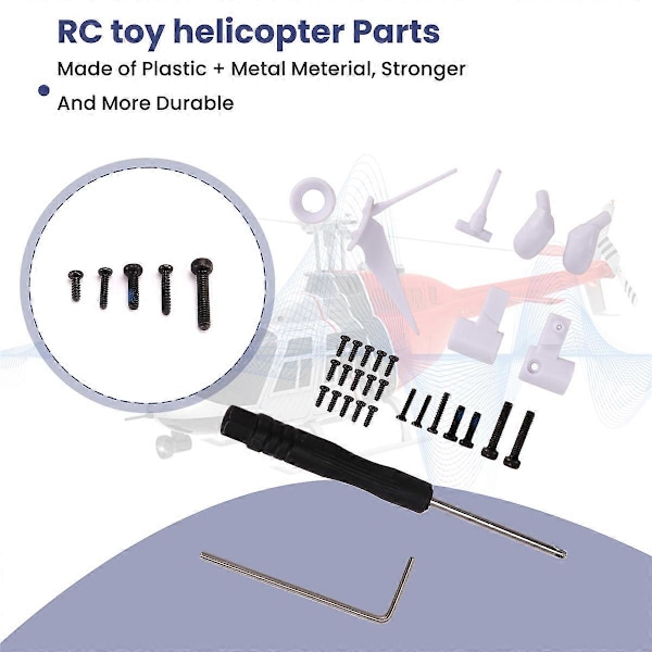 RC Leksakshelikopter Uppgradering C138 Skruvmejsel Tillbehör Skruvsats för RC ERA C138 Bell 206 1:33 RC Leksak