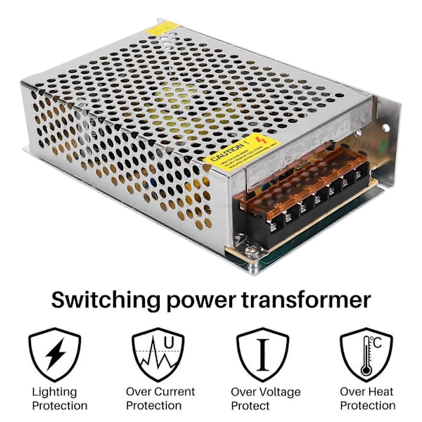 DC 12V 10A 120W Switching Strømforsyning Reguleret Transformer / Sikkerhedsdesignet Aluminium Strømforsyning