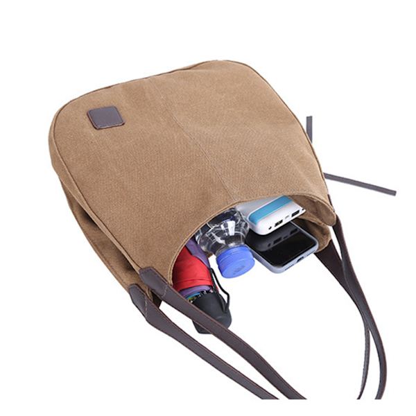 Multi-rum Canvas Dame Tote Canvas Tote Pung Skuldertaske