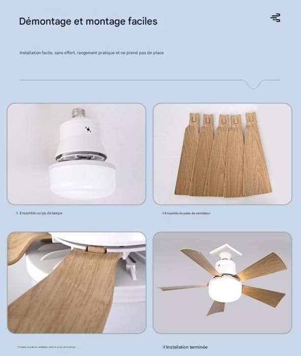 Loftventilator Fleur - 40 W - Lydløs - Fjernbetjent - Sort Træ