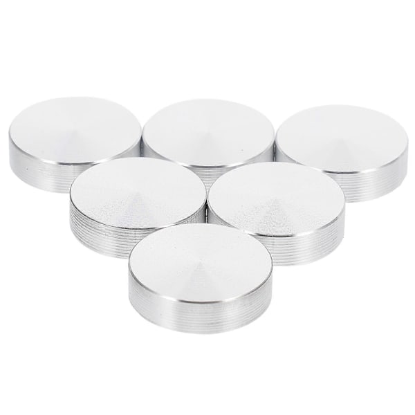 6 stk. 30 mm Diameter Aluminium Legering Cirkel Skive Glasplade Adapter Til Te Borde Møbler Sofabord Kage Display Kabinet