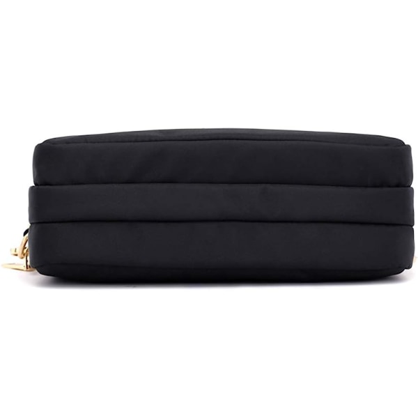 Crossbody-väska för kvinnor, lätta väska Nylon liten axelväska (svart)