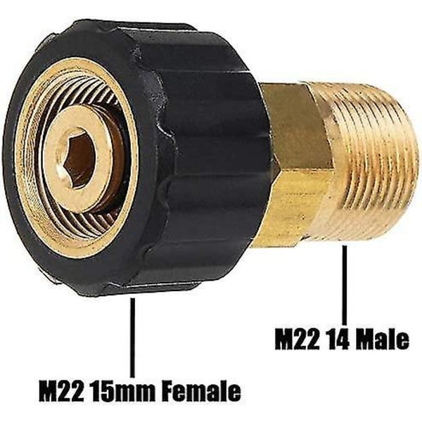 2024 Trycktvättskopplingar, M22 X 15mm Hon till M22 X 14mm Hane Snabbkoppling Trycktvätt