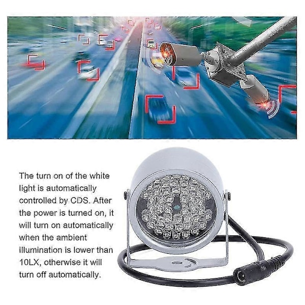 IR-lys, nattesyn infrarødt lys 48 LED nattesyn vanntett lampe IR infrarødt lys p20241126611