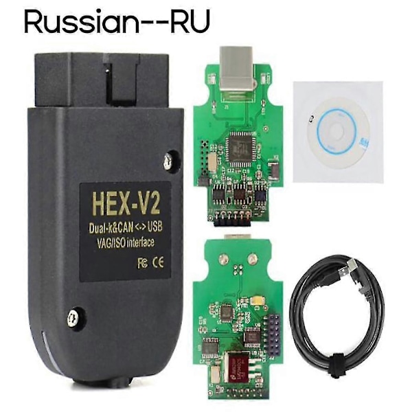 Multi-Language VCDS HEX X2 22.3 HEX CAN USB-gränssnitt V2 ATMEGA162+16V8+FT232RQ