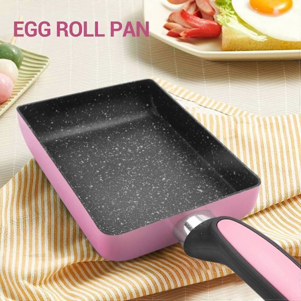 Tamagoyaki-pannu, japanilainen munakas pannu, tarttumaton pinnoite, neliönmuotoinen munapannu munakkaiden tai lettujen valmistukseen (Pi