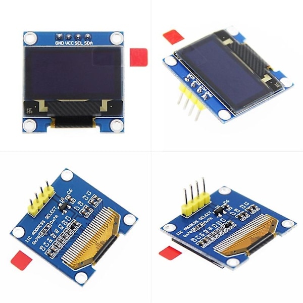 0,96 tum IIC I2C Seriell GND 128X64 OLED LCD LED-skärmmodul SSD1306 för arduino Kit vit skärm