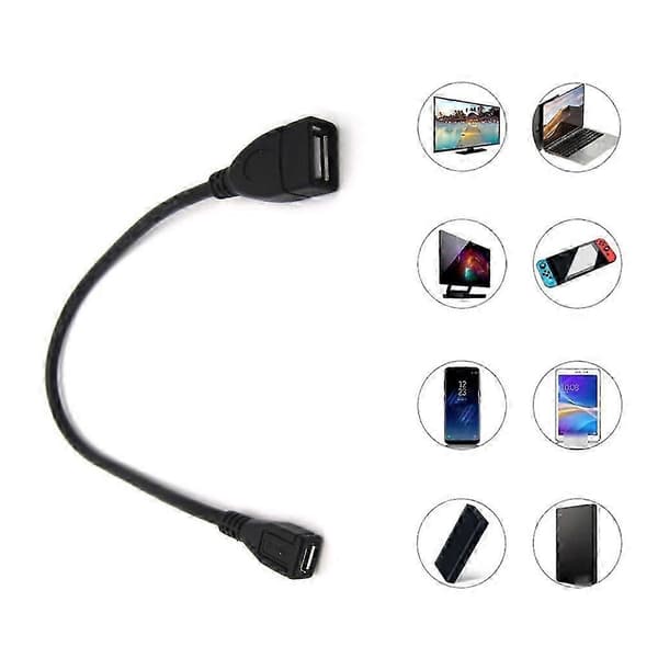 Micro USB Hun til USB 2.0 Hun Dataoverførselsadapterkabel til Telefoner