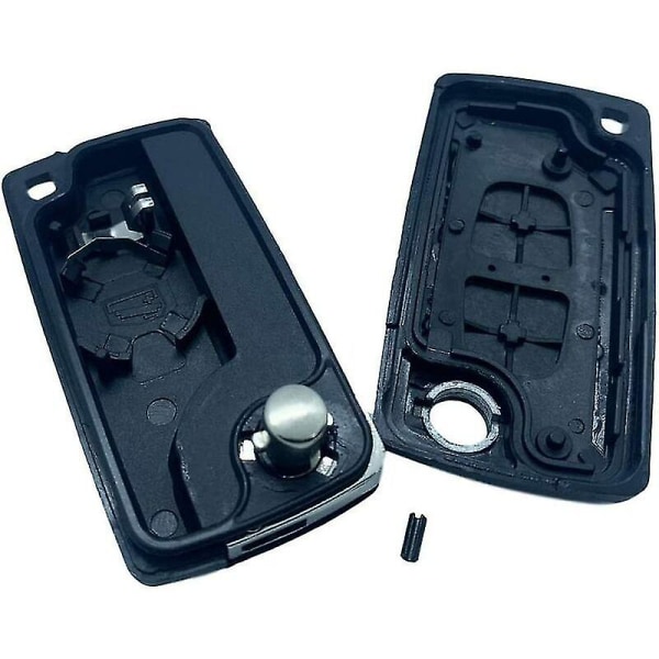 Nøkkelfjerner uten blad kompatibel med Peugeot 207, 307 og 308 med 1 Maxell Cr1620-batteri | 2-knappers tåkelys fjernkontroll for bilnøkkel