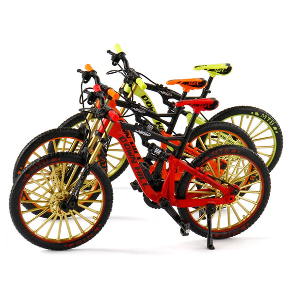 Cykel modell ornament realistisk form legering downhill mountainbike metall leksak röd Red