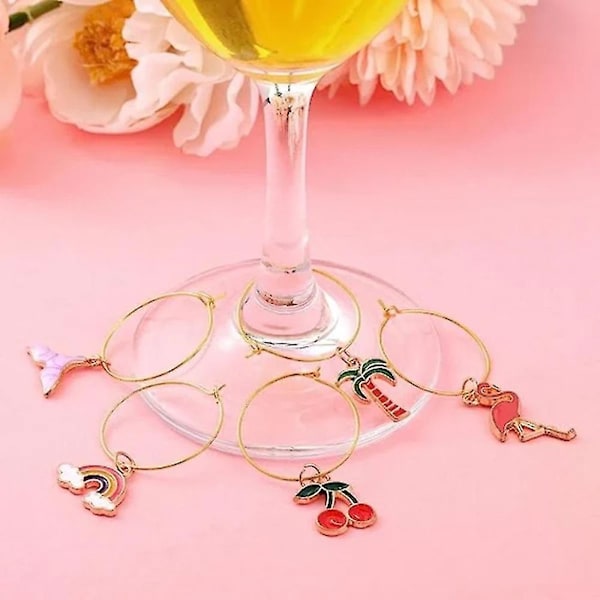 40-pakning Vinglass Charms Etiketter Vinglass Markører Vinglass