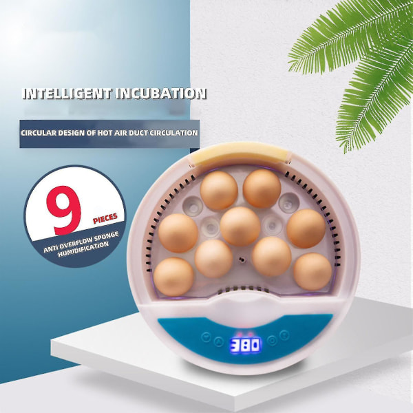 All-in-one Eggs -inkubaattorit (9 munaa) – automaattinen Gashapon-inkubaattori, jossa on digitaalinen lämpötilan ja kosteuden säätö.