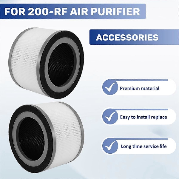 Udskiftningsfilter til luftrenser til Levoit Vista 200 200-RF, 3-i-1 Premium H13 True HEPA-filtre Ac