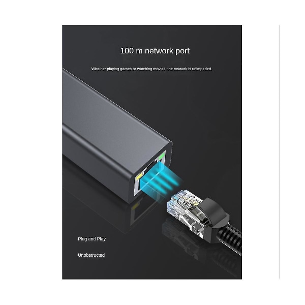 Tv Ethernet-adapter Tv 4k Stick Usb-c till Rj45 Lan nätverksadapter med USB 2.0 power för Powe