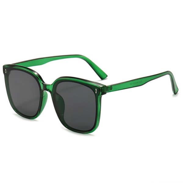 Vintage fyrkantig UV400 skydd för män, lätt polariserade solglasögon (grön ram)