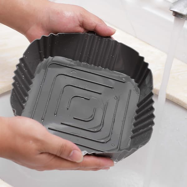 Silikonskål for airfryer 16 cm grå