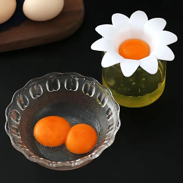 1 stk. eggehviteseparator, eggeseparator, eggehviteseparator, blomstermønstret eggeseparator for kjøkkenet