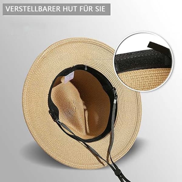 Visor dame strå strandhatt med bred brem