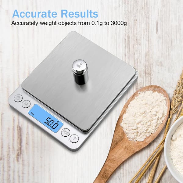 2025 Latest Model USB Charging Upgraded Version Small Electronic Scale, 3kg/0.1g Mini Kitchen Scale, 9 Units, High Precision Pocket Scale