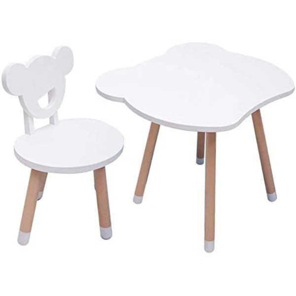 CTC Kids/Barn skrivebord og stolsett, massivt tre skrivebord/spillebord, (hvit)