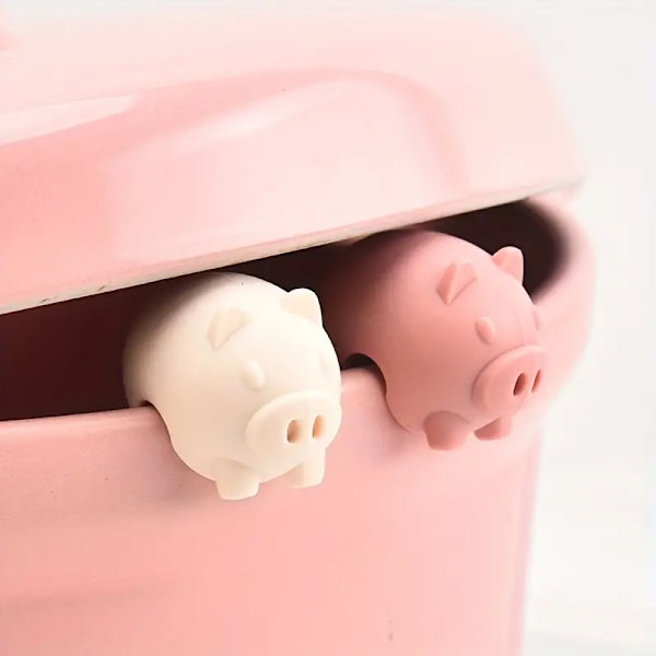 1. st, sød grisfoderklasse silikone Anti-overflow Pot Side Clip, Køkkenudstyr, Køkkenmateriale Rosa