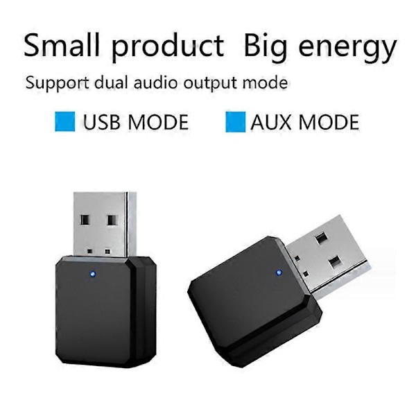 Bil USB AUX Mottagare Trådlös Bluetooth Media Knapp Bil Ratt Multifunktionsknapp Fjärrkontroll