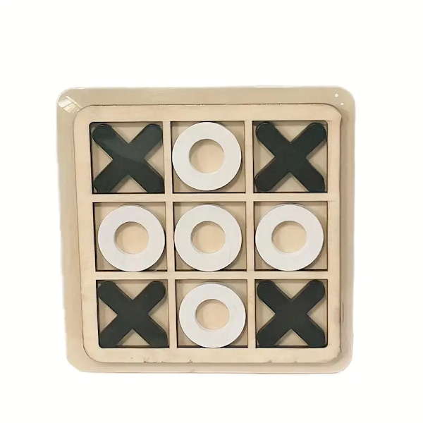 Trefargetre XO Triple Tic-tac-toe Tidlig pedagogisk underholdning Fritid Kamp Brettspill, spillgave Svart-hvitt