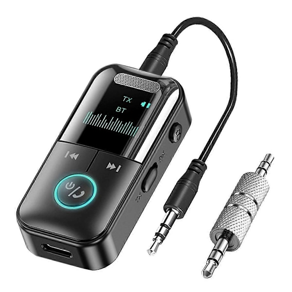 Bluetooth 5.4 Lähetin Vastaanotin Langaton Aux Bluetooth Adapteri TV:lle/Lentokoneelle/Autolle/HiFi:lle/Kaiuttimelle Audio Adapterilla