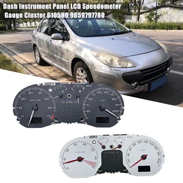 Instrumentbræt LCD speedometer måler klynge 6105h0 9659797780 til 307 (t5) 05-08 Dash tachometer