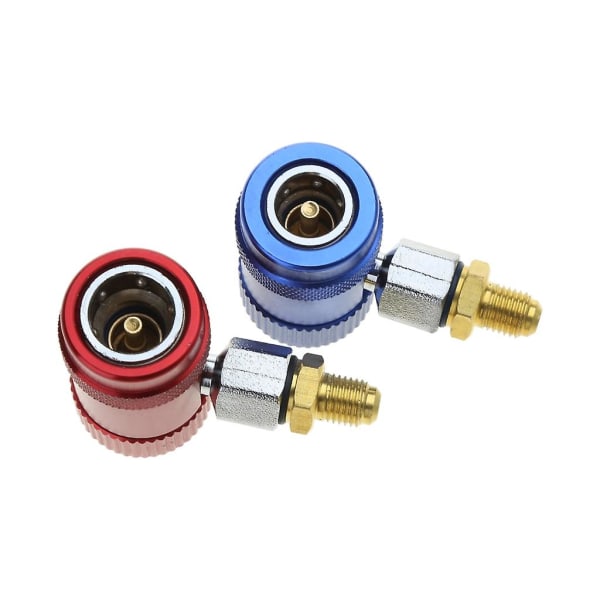 2x A/c R1234yf Snabbkoppling Adapter Grenrör Anslutning Hög & Låg Sida Set