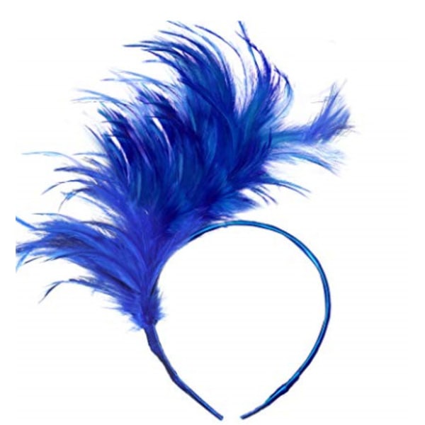 1 st färgglada fjäderpannband, charmigt Tiara Cosplay pannband Carnival Party Tiara Easter (blå)