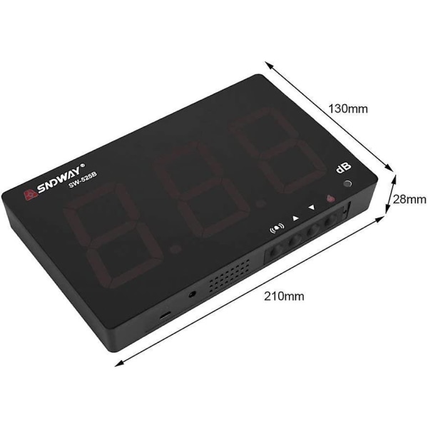 Professionell ljudnivåmätare Bärbar digital LCD-decibelmätare med set larmtröskel