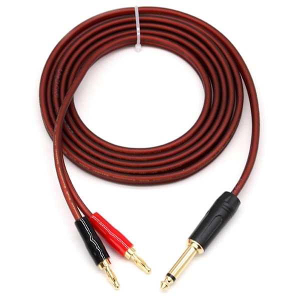 1/4 til Bananplugg, 6,35 mm Phono til Bananplugg Høytaler Audiokabel, gullbelagt 1/4 Hann til Dobbel Banan