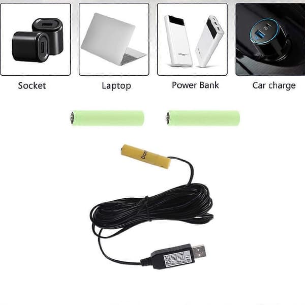 5V USB Strømadapter til 4.5V AAA Batterieliminator Kan Erstatte 3 LR03 Batterier