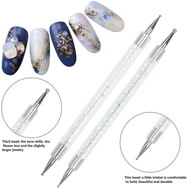 5 stk. Double Ended Nail Pen, Nail Dotting Pen, Nail Art Design Pen, Dotting Tools