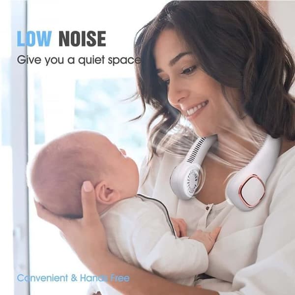 Bærbar Mini USB Ventilator - 3 Hastigheder - Stille - Håndfri