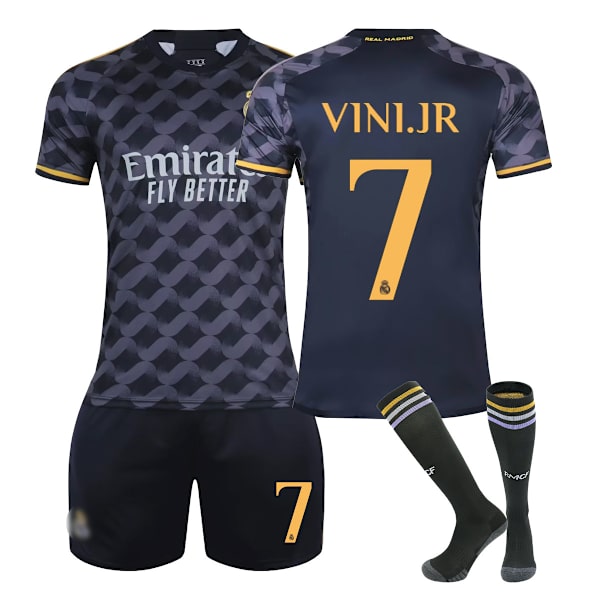2324 Real Madrid Hemma- och Bortefotbollströjor Nr 10 Mbappe-dräkt Nr 7 Vinicius 5 Bellingham-tröja black 7 28