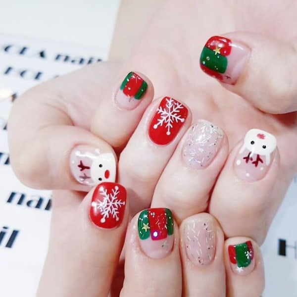 Christmas Nail Wraps Nail Cute Gel Nail Stickers Selvklebende manikyrstil 2