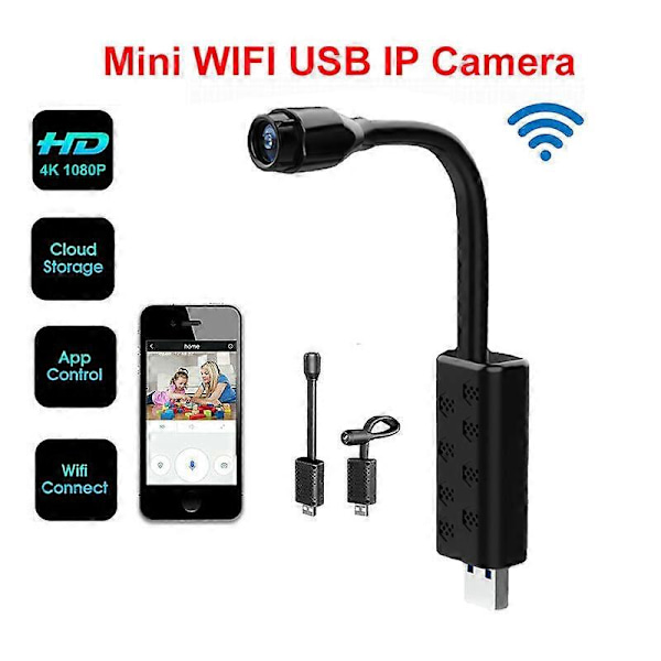 W11 USB Trådløst Overvågnings HD Kamera Indendørs WiFi Mobil Fjernovervågningssystem til iOS/Android Mikro Kamera