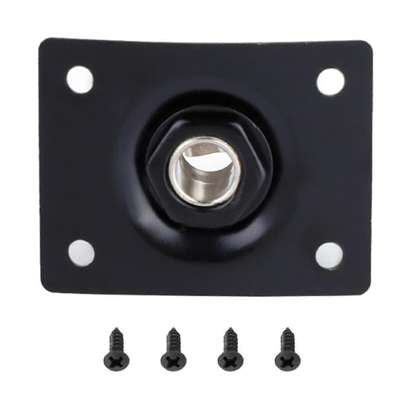 Rektangulär Utgång Jack Plate Socket för LP Stil Elgitarr (Svart)