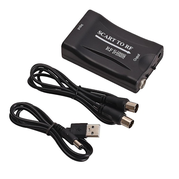 SCART til RF Coax Konverter Adapter SCART Digital Signal til RF Analog Signal