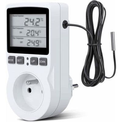 Digital temperaturregulator - Elektrisk - Programmerbar - LCD med klocka