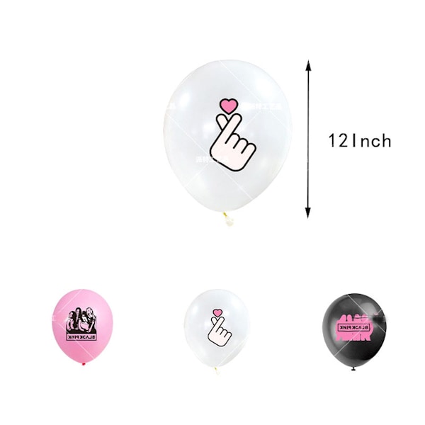 Blackpink Grattis på födelsedagen Ballong Set Latex ballonger Party Dekoration Kit