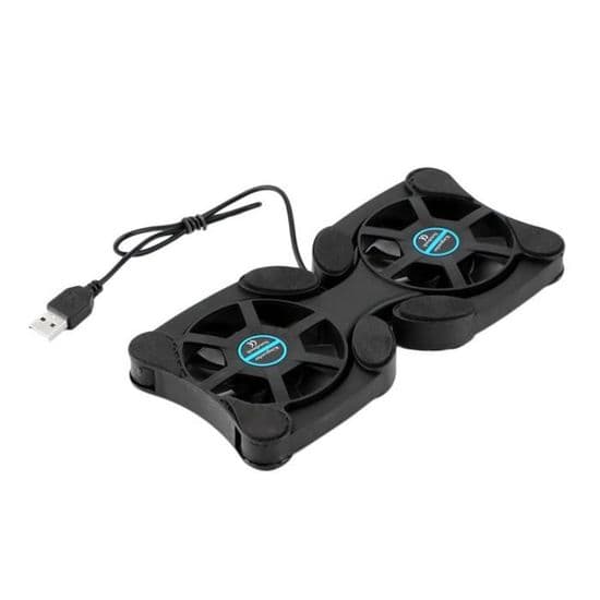 Mini sammenleggbar kjøler - USB - Dobbel vifte - Svart