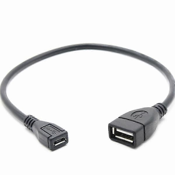 Micro USB Hun til USB 2.0 Hun Dataoverførselsadapterkabel til Telefoner