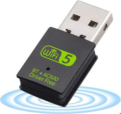 Adapter USB WiFi Bluetooth 600 Mbps - Dobbeltbånd 2.4/5 GHz - Kompatibel med Windows og MacOS