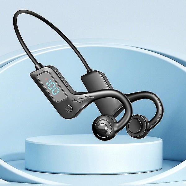 Benledningshodetelefoner Bluetooth Trådløs Ipx8 Vanntett Mp3-spiller Hifi-ørekrok-hodetelefoner med mikrofonhodesett for svømming
