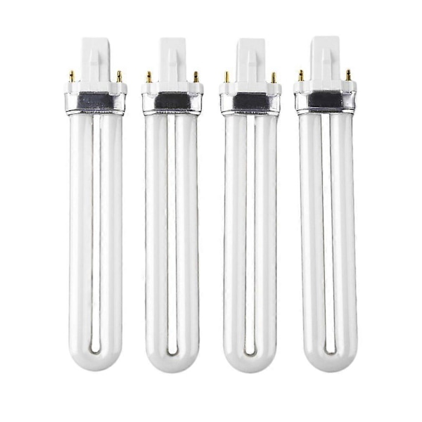 4 st 9W Härdande UV Gel Lampa Gel Nagelkonst Tork Lampa Glödlampa Rör Ersättning